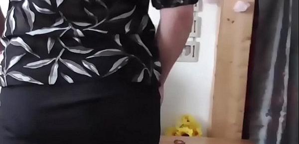  British 47yr old milf upskirt with blue nylon panties